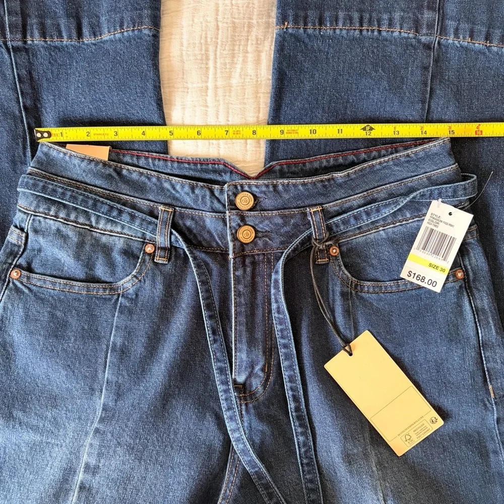 NEW SCOTCH & SODA High waisted Wide Leg COTTON Dark Blue Jeans 31” size 4,12 - Picture 13 of 16
